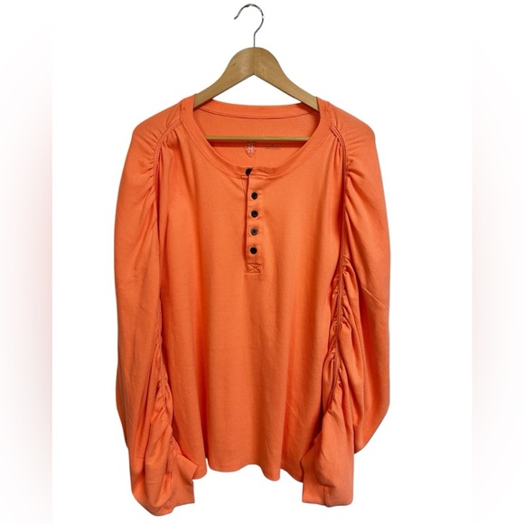 Free People Movement Orange Flow State Layer Top Size M - Picture 6 of 6